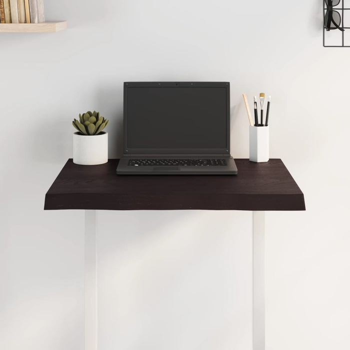 Blat masă, 60x60x(2-4) cm, maro, lemn tratat contur organic WALTI
