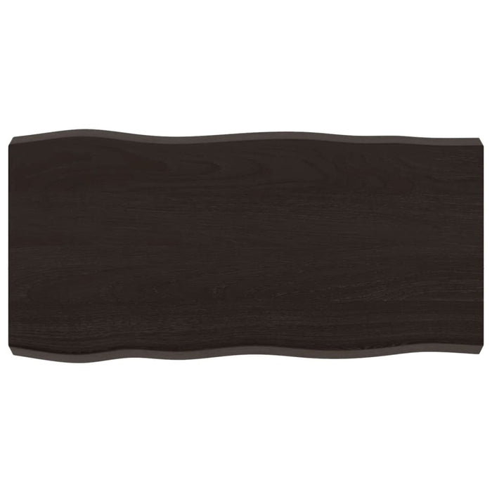 Blat masă, 80x40x6 cm, gri, lemn stejar tratat contur organic - WALTI WALTI