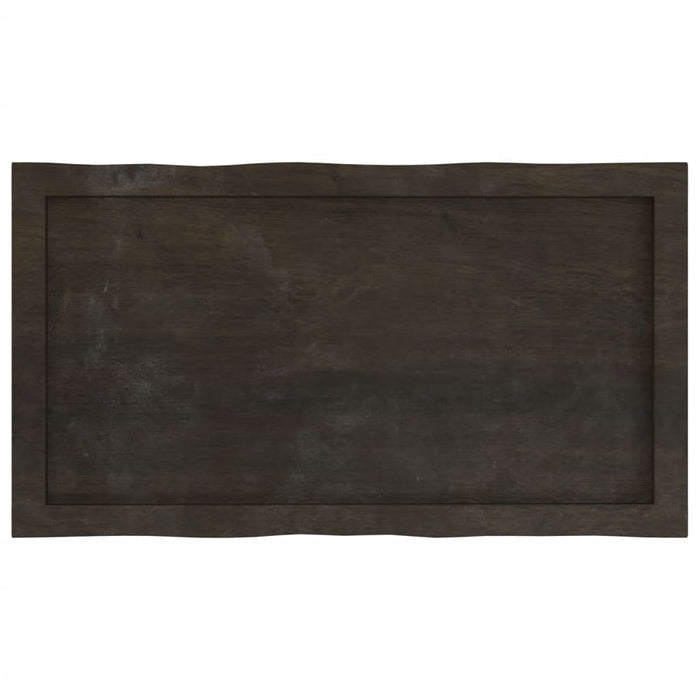 Blat masă, 80x40x6 cm, gri, lemn stejar tratat contur organic - WALTI WALTI