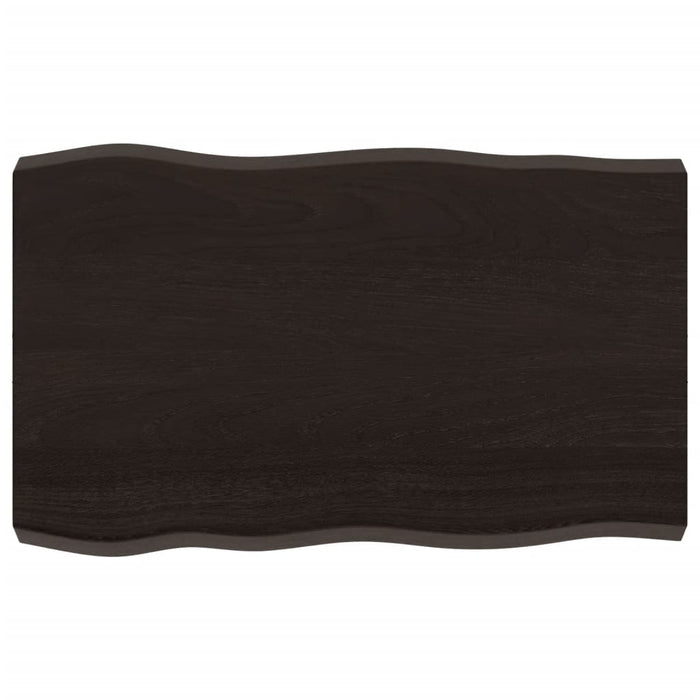 Blat masă, 80x50x(2-6) cm, maro, lemn tratat contur organic WALTI