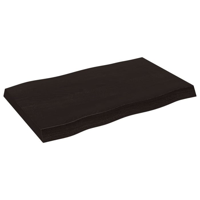 Blat masă, 80x50x(2-6) cm, maro, lemn tratat contur organic WALTI