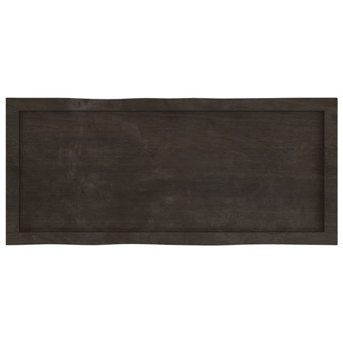 Blat masă, 100x40x6 cm, gri, lemn stejar tratat contur organic - WALTI WALTI