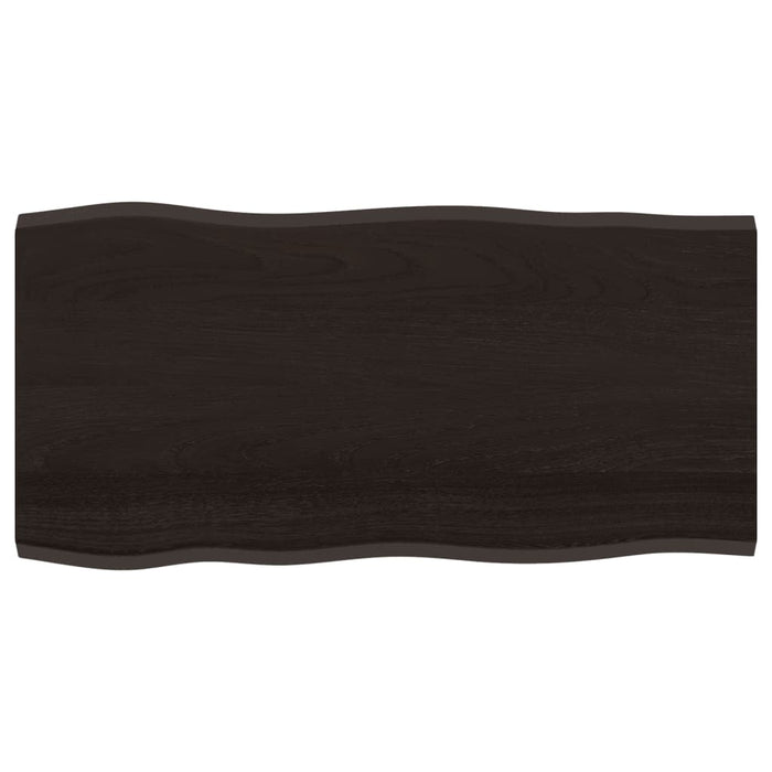 Blat masă, 100x50x2 cm, gri, lemn stejar tratat contur organic - WALTI WALTI