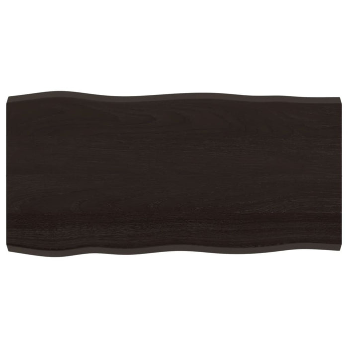 Blat masă, 100x50x4 cm, gri, lemn stejar tratat contur organic - WALTI WALTI