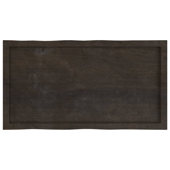 Blat masă, 100x50x4 cm, gri, lemn stejar tratat contur organic - WALTI WALTI