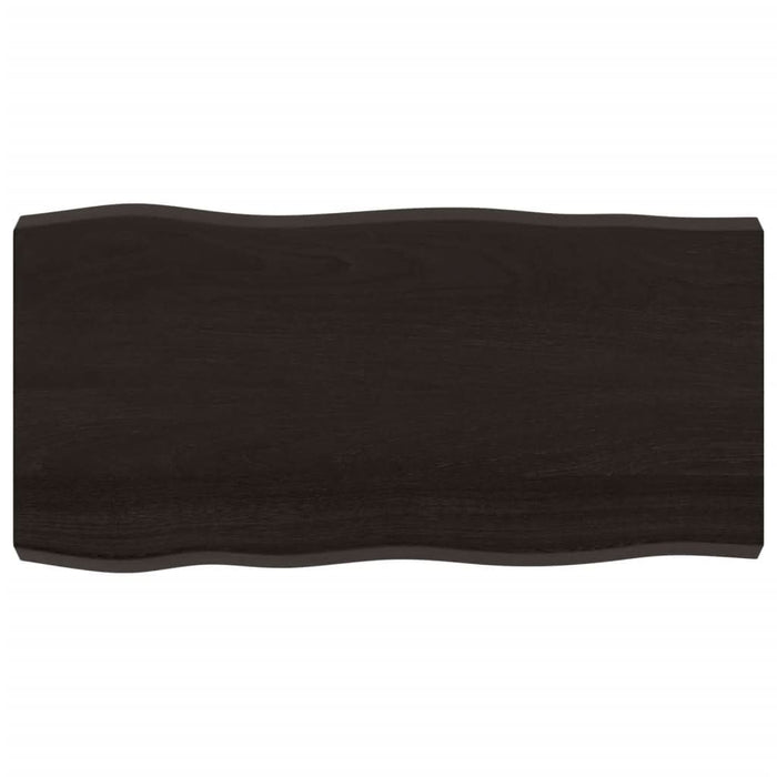 Blat masă, 100x50x6 cm, gri, lemn stejar tratat contur organic - WALTI WALTI