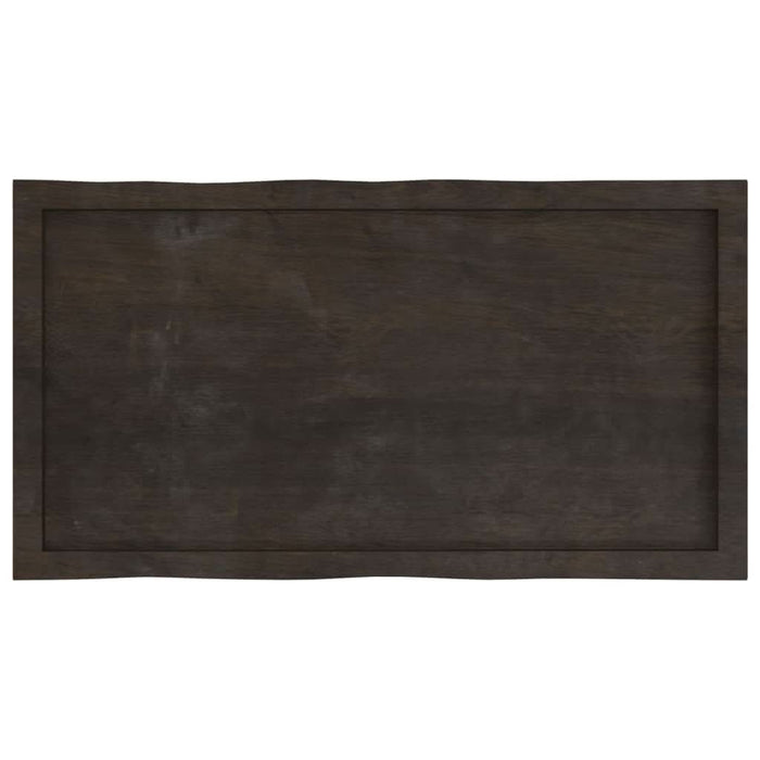 Blat masă, 100x50x6 cm, gri, lemn stejar tratat contur organic - WALTI WALTI