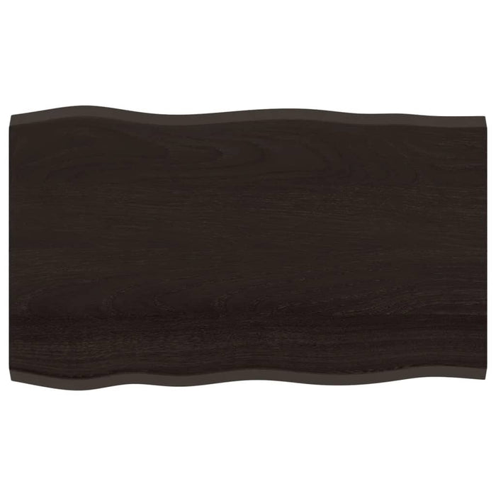 Blat masă, 100x60x2 cm, maro, lemn stejar tratat contur organic WALTI