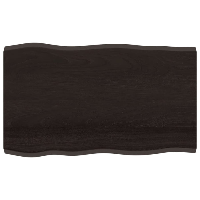 Blat masă, 100x60x4 cm, gri, lemn stejar tratat contur organic - WALTI WALTI