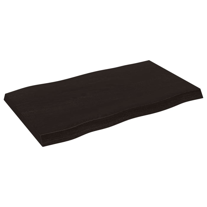 Blat masă, 100x60x(2-6) cm, maro, lemn tratat contur organic WALTI