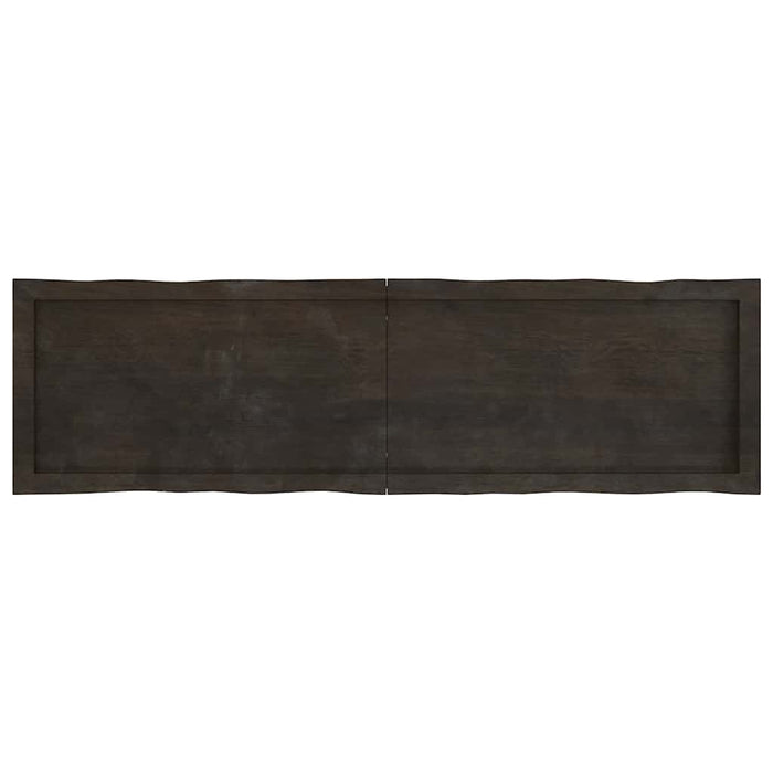 Blat masă, 140x40x4 cm, gri, lemn stejar tratat contur organic - WALTI WALTI