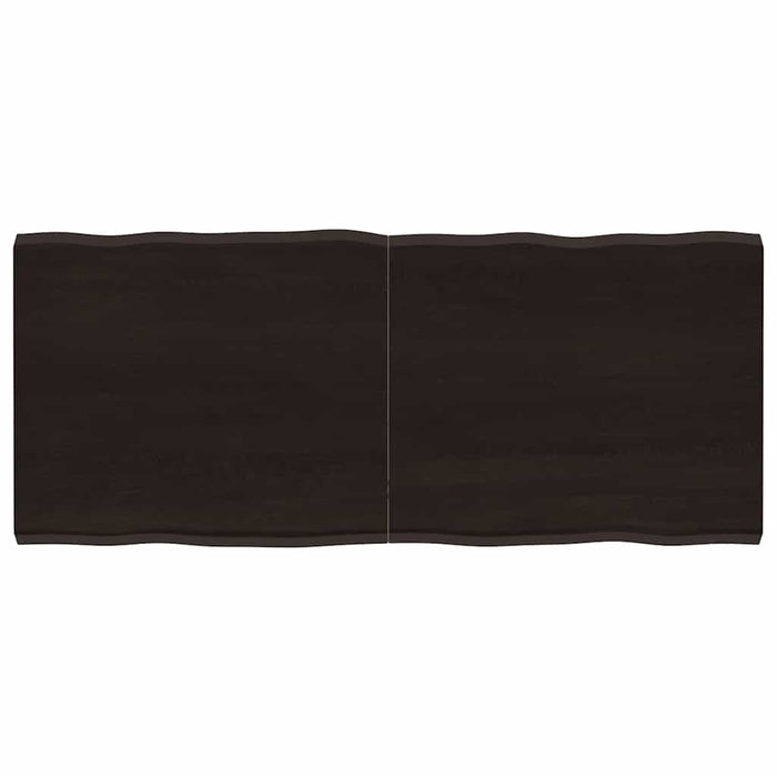 Blat masă, 140x60x(2-4) cm, maro, lemn tratat contur organic WALTI