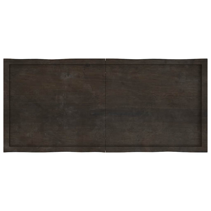 Blat masă, 140x60x(2-4) cm, maro, lemn tratat contur organic WALTI