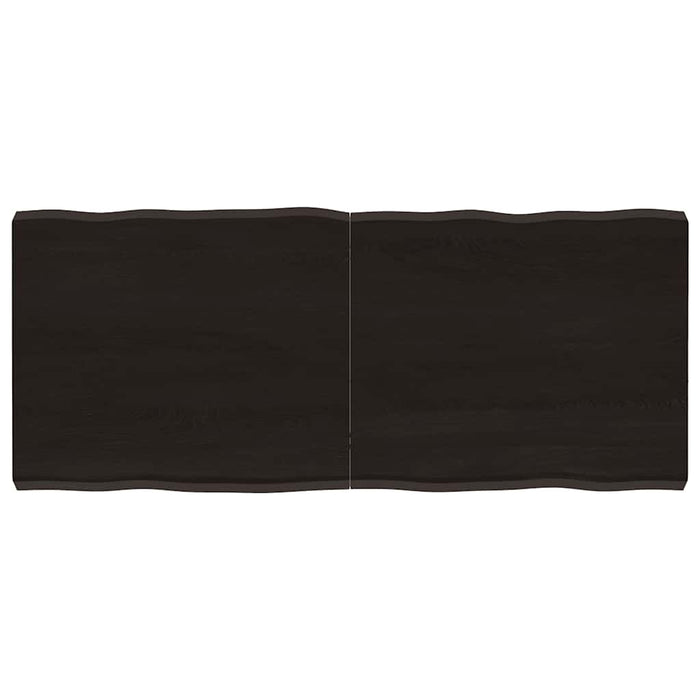 Blat masă, 140x60x6 cm, gri, lemn stejar tratat contur organic - WALTI WALTI