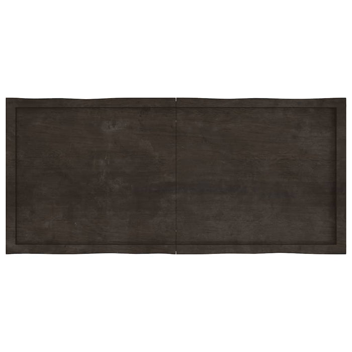 Blat masă, 140x60x6 cm, gri, lemn stejar tratat contur organic - WALTI WALTI