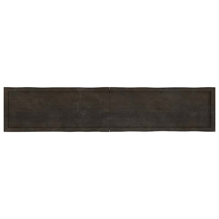 Blat masă, 200x40x4 cm, gri, lemn stejar tratat contur organic - WALTI WALTI