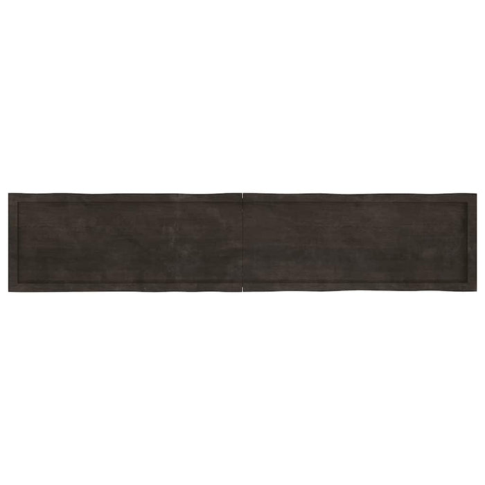 Blat masă, 200x40x6 cm, gri, lemn stejar tratat contur organic - WALTI WALTI