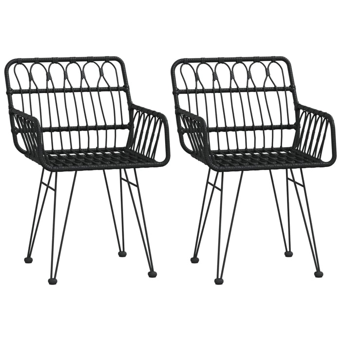 Set mobilier de grădină, 3 piese, negru, poliratan WALTI