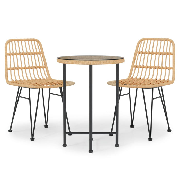 Set mobilier de grădină, 3 piese, poliratan WALTI
