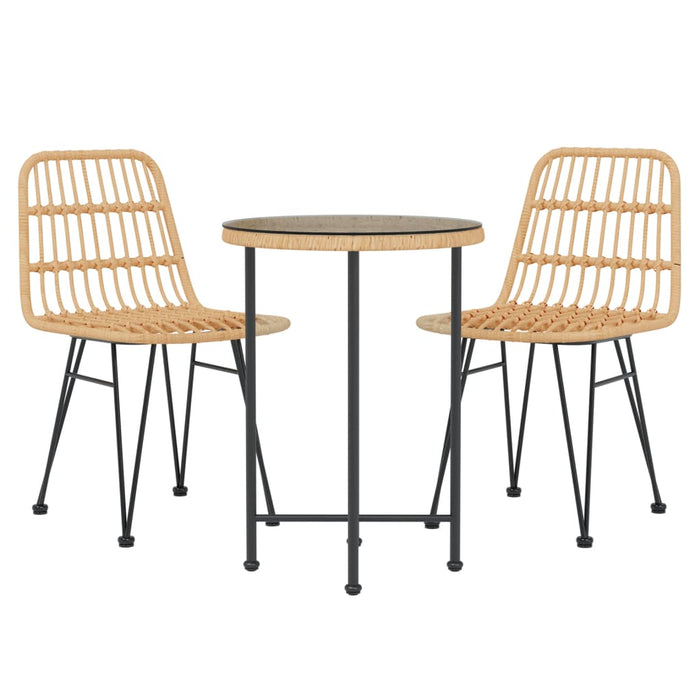 Set mobilier de grădină, 3 piese, poliratan WALTI
