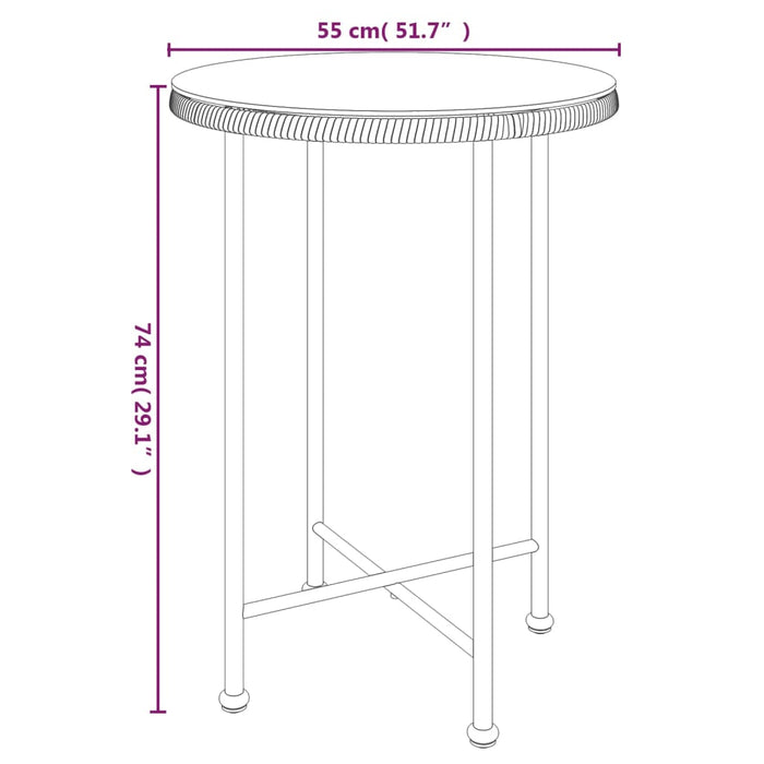 Set mobilier de grădină, 3 piese, poliratan WALTI
