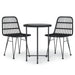 Set mobilier de grădină, 3 piese, negru, poliratan - WALTI WALTI