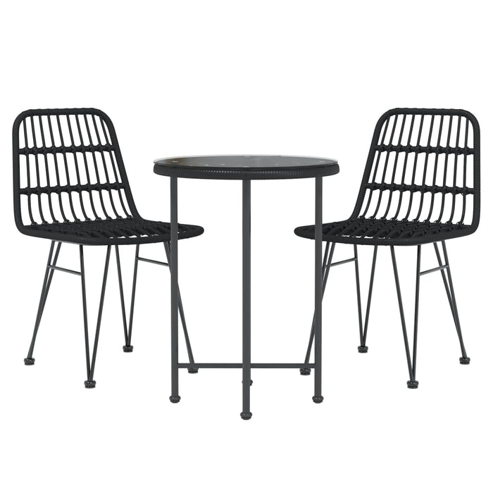 Set mobilier de grădină, 3 piese, negru, poliratan - WALTI WALTI