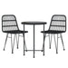 Set mobilier de grădină, 3 piese, negru, poliratan - WALTI WALTI