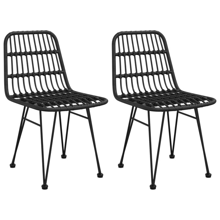 Set mobilier de grădină, 3 piese, negru, poliratan - WALTI WALTI