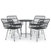 Set mobilier de grădină, 5 piese, negru, poliratan - WALTI WALTI