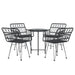 Set mobilier de grădină, 5 piese, negru, poliratan - WALTI WALTI