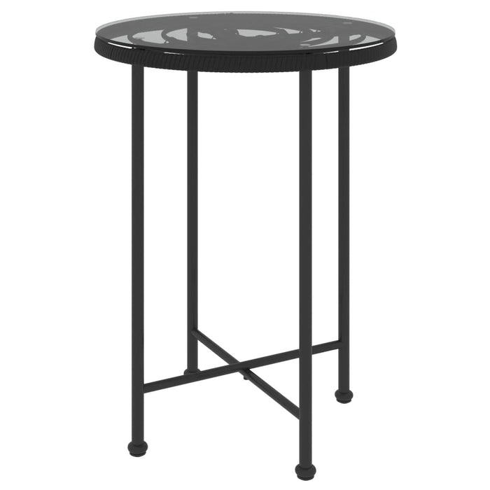 Set mobilier de grădină, 5 piese, negru, poliratan WALTI
