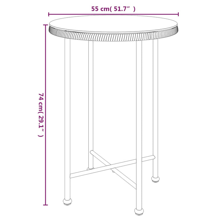 Set mobilier de grădină, 5 piese, negru, poliratan WALTI