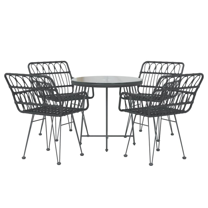 Set mobilier de grădină, 5 piese, negru, poliratan - WALTI WALTI