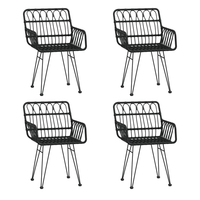Set mobilier de grădină, 5 piese, negru, poliratan - WALTI WALTI