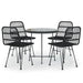 Set mobilier de grădină, 5 piese, negru, poliratan - WALTI WALTI