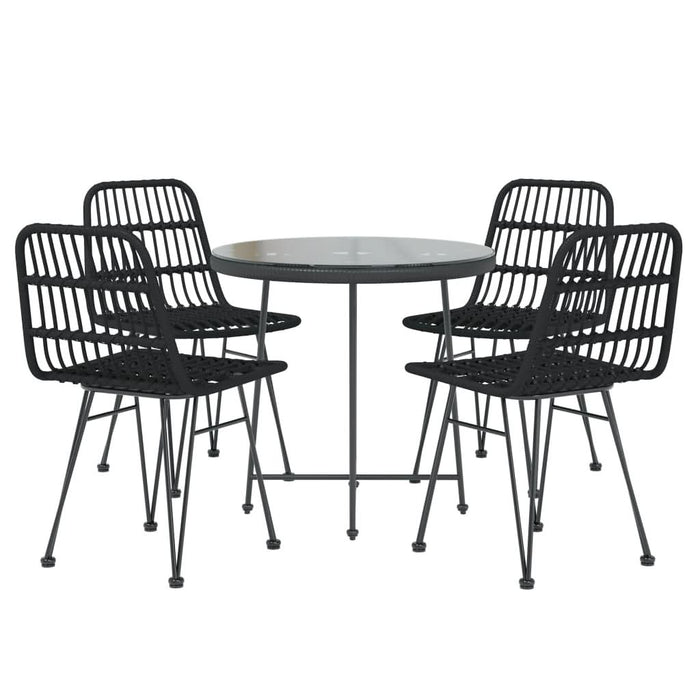Set mobilier de grădină, 5 piese, negru, poliratan - WALTI WALTI