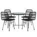 Set mobilier de grădină, 5 piese, negru, poliratan - WALTI WALTI