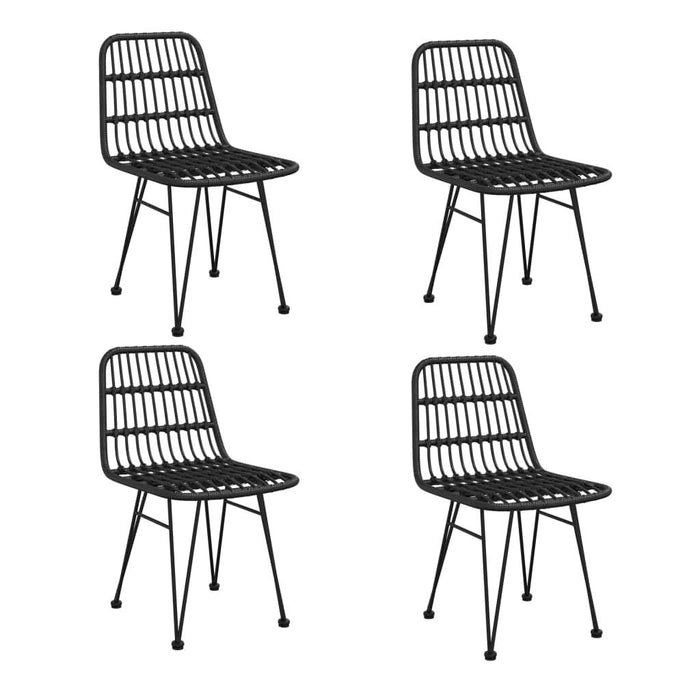 Set mobilier de grădină, 5 piese, negru, poliratan - WALTI WALTI