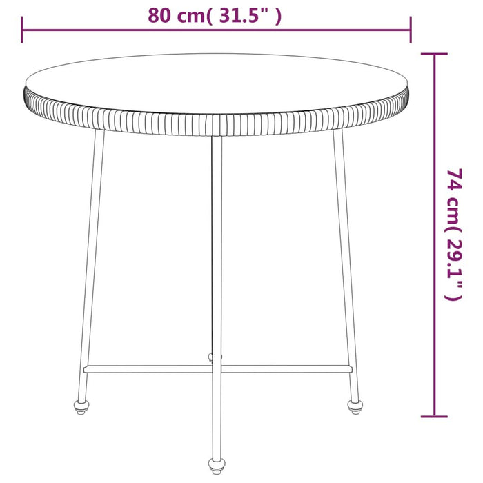 Set mobilier de grădină, 5 piese, negru, poliratan - WALTI WALTI