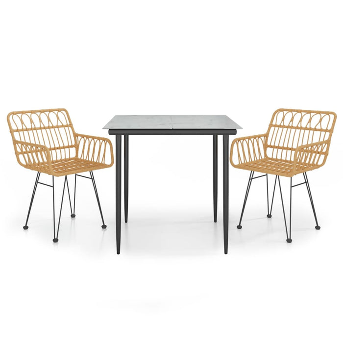 Set mobilier de grădină, 3 piese, poliratan WALTI