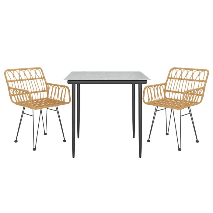 Set mobilier de grădină, 3 piese, poliratan WALTI