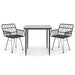 Set mobilier de grădină, 3 piese, negru, poliratan - WALTI WALTI