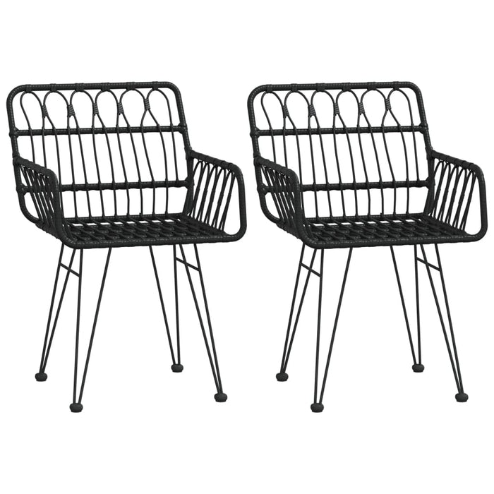 Set mobilier de grădină, 3 piese, negru, poliratan - WALTI WALTI