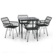 Set mobilier de grădină, 5 piese, negru, poliratan - WALTI WALTI