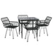 Set mobilier de grădină, 5 piese, negru, poliratan - WALTI WALTI