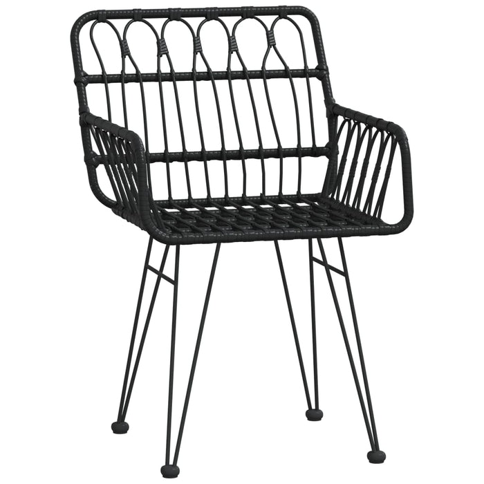 Set mobilier de grădină, 5 piese, negru, poliratan WALTI