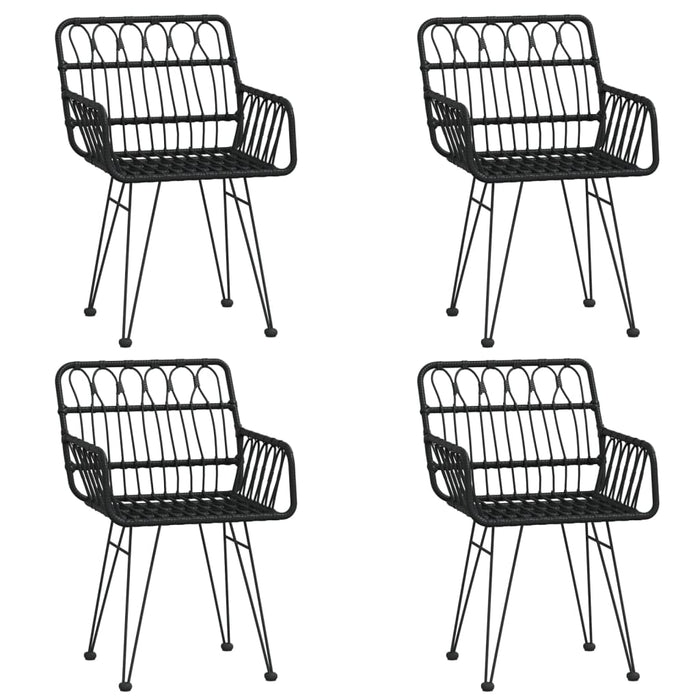 Set mobilier de grădină, 5 piese, negru, poliratan WALTI