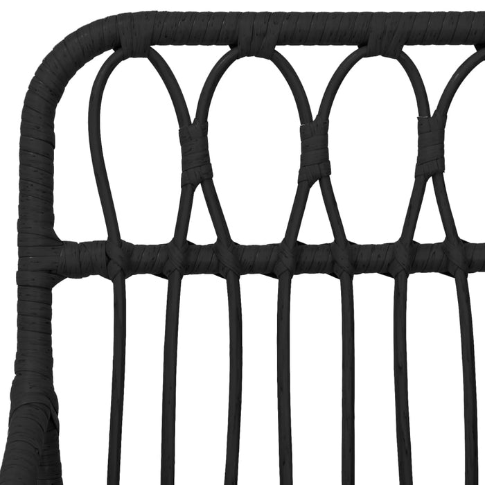 Set mobilier de grădină, 5 piese, negru, poliratan WALTI