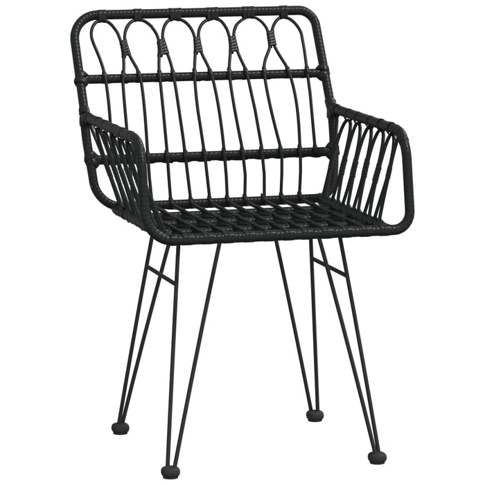 Set mobilier de grădină, 7 piese, negru, poliratan WALTI